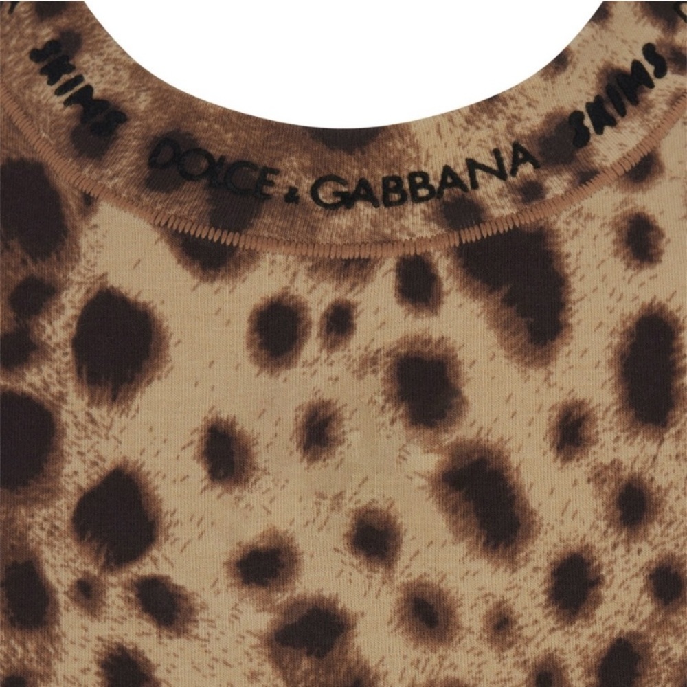 RARE skims x dolce & gabanna leopard print long sleeve top - Picture 5 of 7